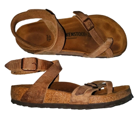 BIRKENSTOCK Yara Habana Oiled Leather Ankle Strap Toe‎ Loop Sandal  Size EU 36 - Picture 2 of 13